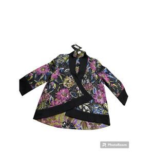 NWT Bala Bala Womens Medium Jacket Asymmetrical Shiny Metallic Art to Wear